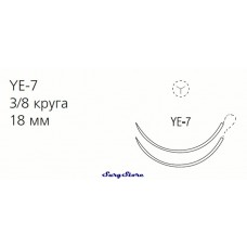 8886305256 TICRON нерассасывающийся, 90 см, синий/белый, 2-0, с двумя иглами YE-7