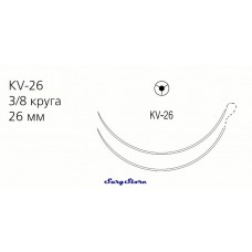 8886327556 TICRON нерассасывающийся, 90 см, синий/белый, 2-0, с двумя иглами KV-26