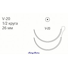 8886475031V VASCUFIL нерассасывающийся, 90 см, синий, 4-0, с двумя иглами V-20