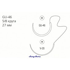 CC558 CAPROSYN рассасывающийся, 56 , 75 см, неокрашенный, 2-0, с двумя иглами V-20, GU-46