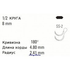 CD0423K TICRON нерассасывающийся, 45 см, белый, 5-0, с двумя иглами SS-2