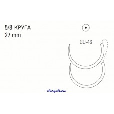 UL240 POLYSORB рассасывающийся, 56-70 , 90 см, фиолетовый, 0, с двумя иглами GU-46