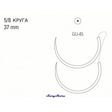 UM243 BIOSYN рассасывающийся, 90-110 , 75 см, фиолетовый, 3-0, с двумя иглами GU-45