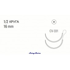 XX2131 TICRON нерассасывающийся, 75 см, синий, 3-0, с двумя иглами CV-331, жесткие прокладки, 3х3 мм