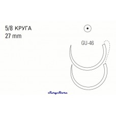 XX5099 CAPROSYN рассасывающийся, 56 , 75 см, неокрашенный, 2-0, с двумя иглами GU-46