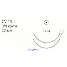 XX5177 SURGIPRO II нерассасывающийся, 120 см, синий, 5-0, с двумя иглами CV-13