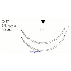 XX5246 SURGIPRO нерассасывающийся, 90 см, синий, 0, с двумя иглами C-17